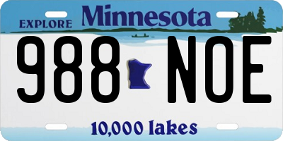 MN license plate 988NOE