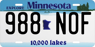 MN license plate 988NOF
