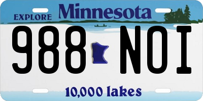 MN license plate 988NOI