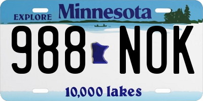 MN license plate 988NOK