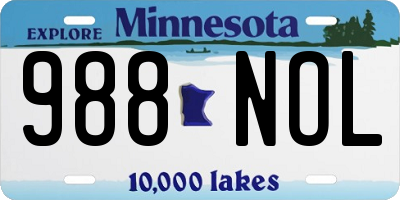 MN license plate 988NOL