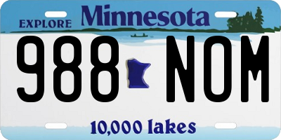MN license plate 988NOM