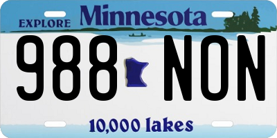 MN license plate 988NON