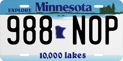 MN license plate 988NOP