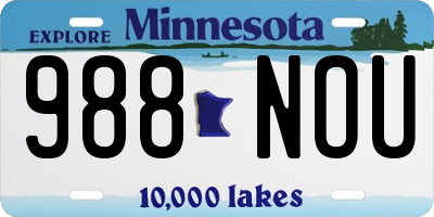 MN license plate 988NOU