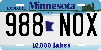 MN license plate 988NOX