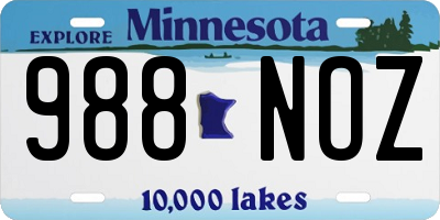 MN license plate 988NOZ