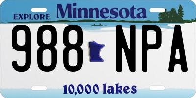MN license plate 988NPA