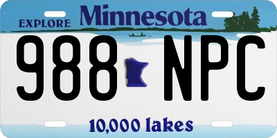 MN license plate 988NPC