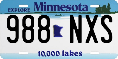 MN license plate 988NXS