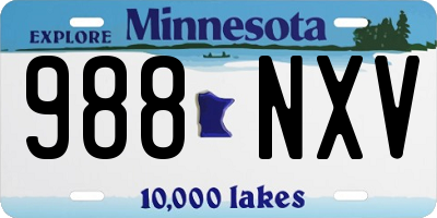 MN license plate 988NXV
