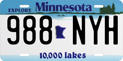 MN license plate 988NYH