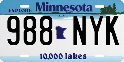 MN license plate 988NYK