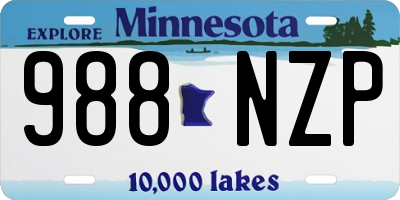 MN license plate 988NZP