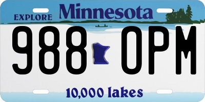 MN license plate 988OPM
