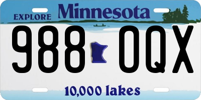 MN license plate 988OQX