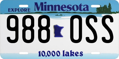 MN license plate 988OSS