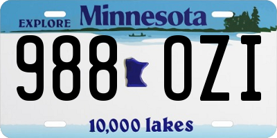MN license plate 988OZI