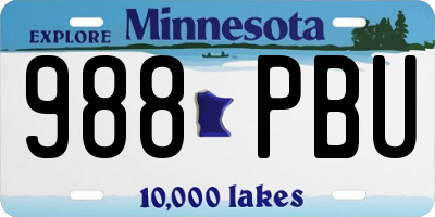 MN license plate 988PBU