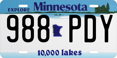 MN license plate 988PDY