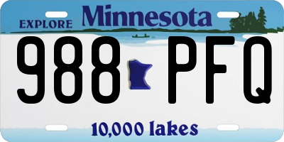 MN license plate 988PFQ