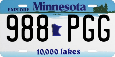 MN license plate 988PGG