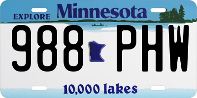 MN license plate 988PHW