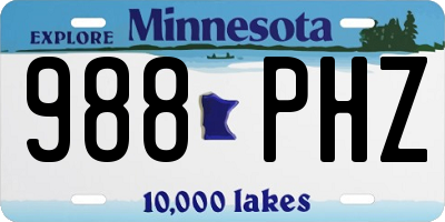 MN license plate 988PHZ
