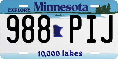 MN license plate 988PIJ