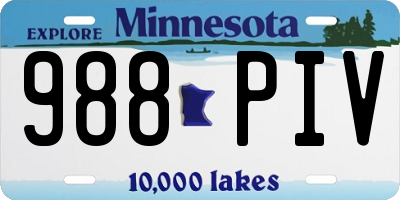 MN license plate 988PIV