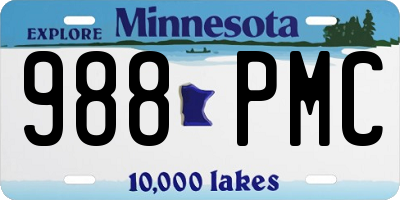 MN license plate 988PMC