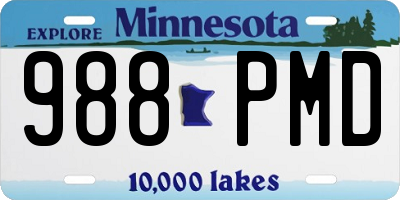 MN license plate 988PMD
