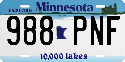 MN license plate 988PNF