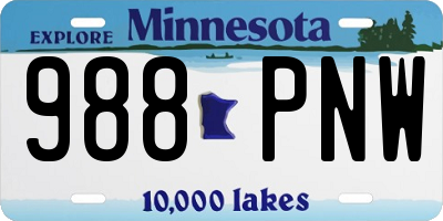 MN license plate 988PNW