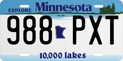 MN license plate 988PXT