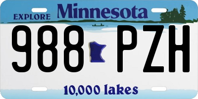 MN license plate 988PZH