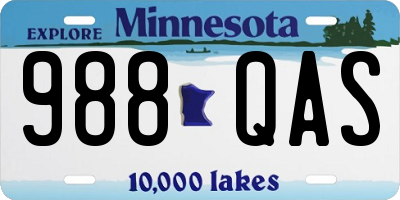 MN license plate 988QAS