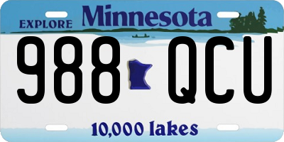 MN license plate 988QCU
