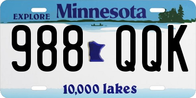 MN license plate 988QQK