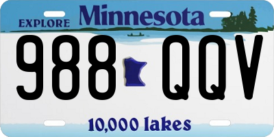 MN license plate 988QQV