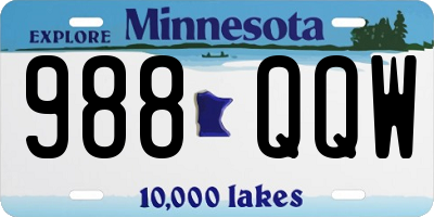 MN license plate 988QQW
