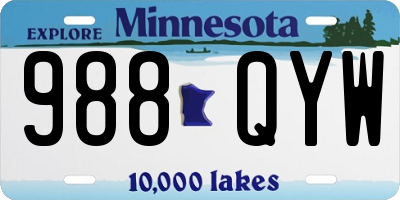 MN license plate 988QYW