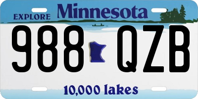 MN license plate 988QZB