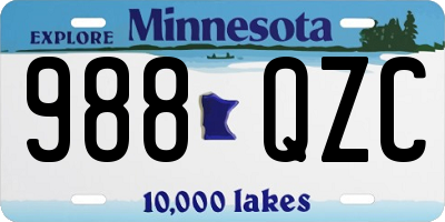 MN license plate 988QZC
