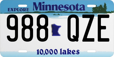 MN license plate 988QZE