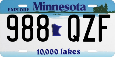 MN license plate 988QZF