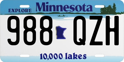 MN license plate 988QZH