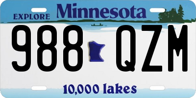 MN license plate 988QZM
