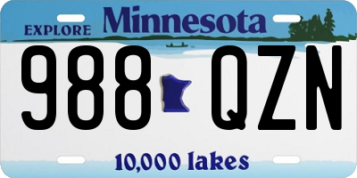 MN license plate 988QZN