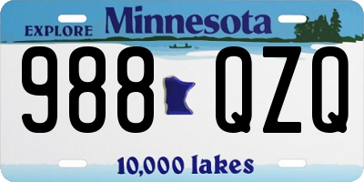MN license plate 988QZQ